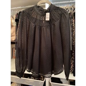 New Loft Sheer Long Sleeve Blouse